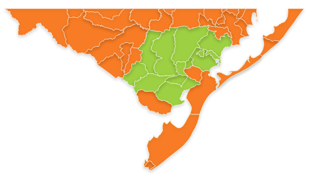 mapa das regiões